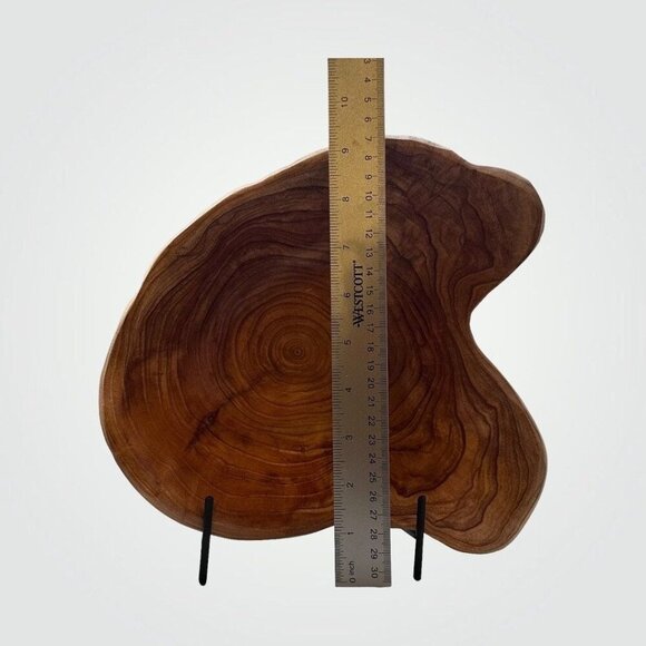 Shan Mu Wood Bowl Natural Live Edge Decorative Bowl Root Carved w Age Rings (M) - Picture 8 of 10